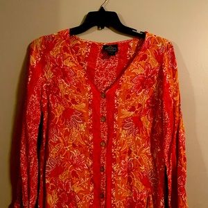 Red & Orange flowered “ANGIE”, Large